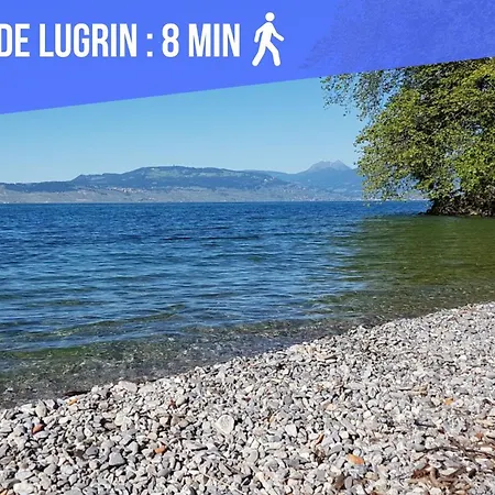 Studio Lumineux Avec Grande Terrasse Et Vue Lac, Parking Prive Lugrin Exterior photo
