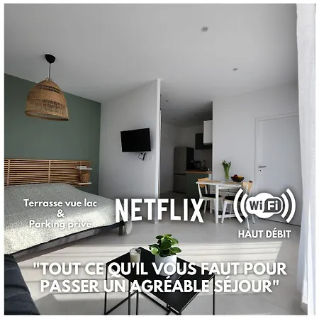 Studio Lumineux Avec Grande Terrasse Et Vue Lac, Parking Prive Lugrin Exterior photo