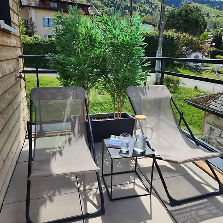 Studio Lumineux Avec Grande Terrasse Et Vue Lac, Parking Prive Lugrin Exterior photo
